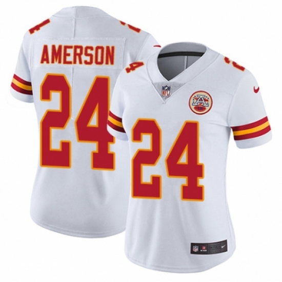 Women's Nike Kansas City Chiefs #24 David Amerson White Vapor Untouchable Elite Player NFL Jersey - Ujersey