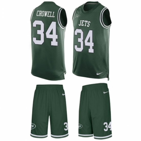 Men's Nike New York Jets #34 Isaiah Crowell Limited Green Tank Top Suit NFL Jersey - Ujersey