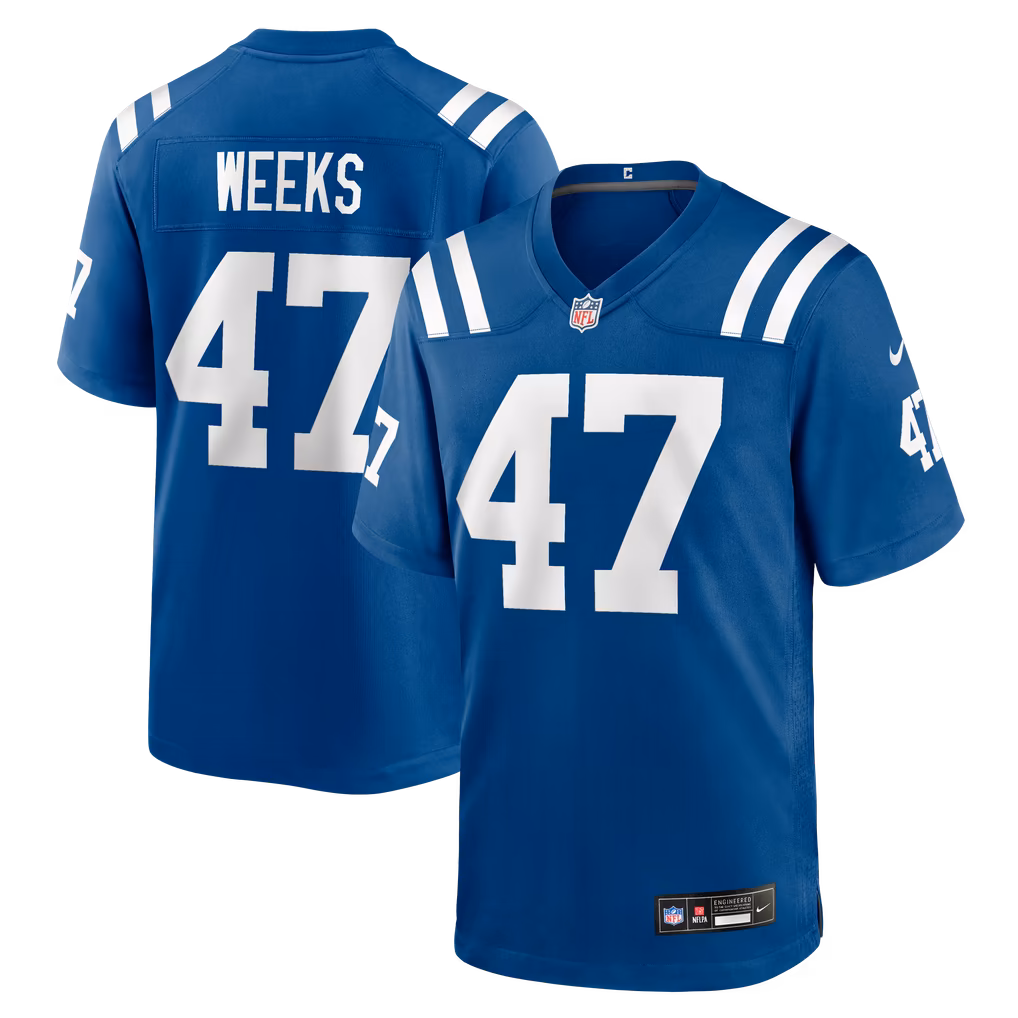 Men's Indianapolis Colts West Weeks Nike Royal Team Game Jersey - Ujersey