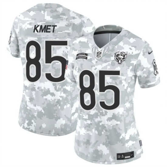 Women's Chicago Bears #85 Cole Kmet 2024 F.U.S.E Arctic Camo Salute To Service Limited Stitched Football Jersey(Run Small) - Ujersey