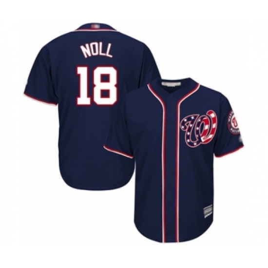 Youth Washington Nationals #18 Jake Noll Authentic Navy Blue Alternate 2 Cool Base Baseball Player Jersey - Ujersey