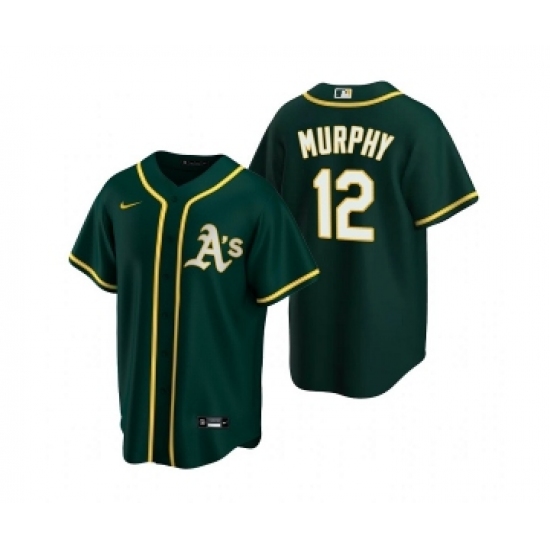 Men's Oakland Athletics #12 Sean Murphy Green Cool Base Stitched Jersey - Ujersey