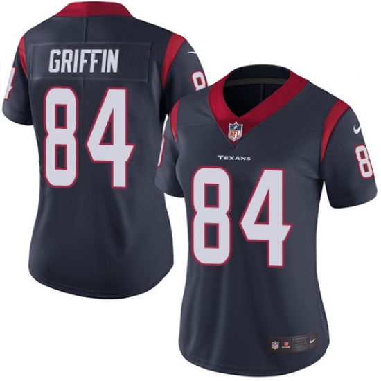 Women's Nike Houston Texans #84 Ryan Griffin Elite Navy Blue Team Color NFL Jersey - Ujersey