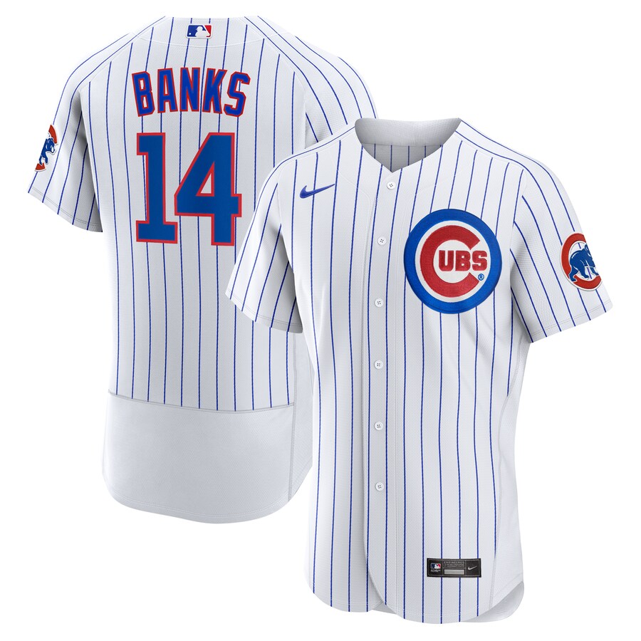Men's Chicago Cubs Ernie Banks Nike White Home Authentic Retired Player Jersey - Ujersey NHL