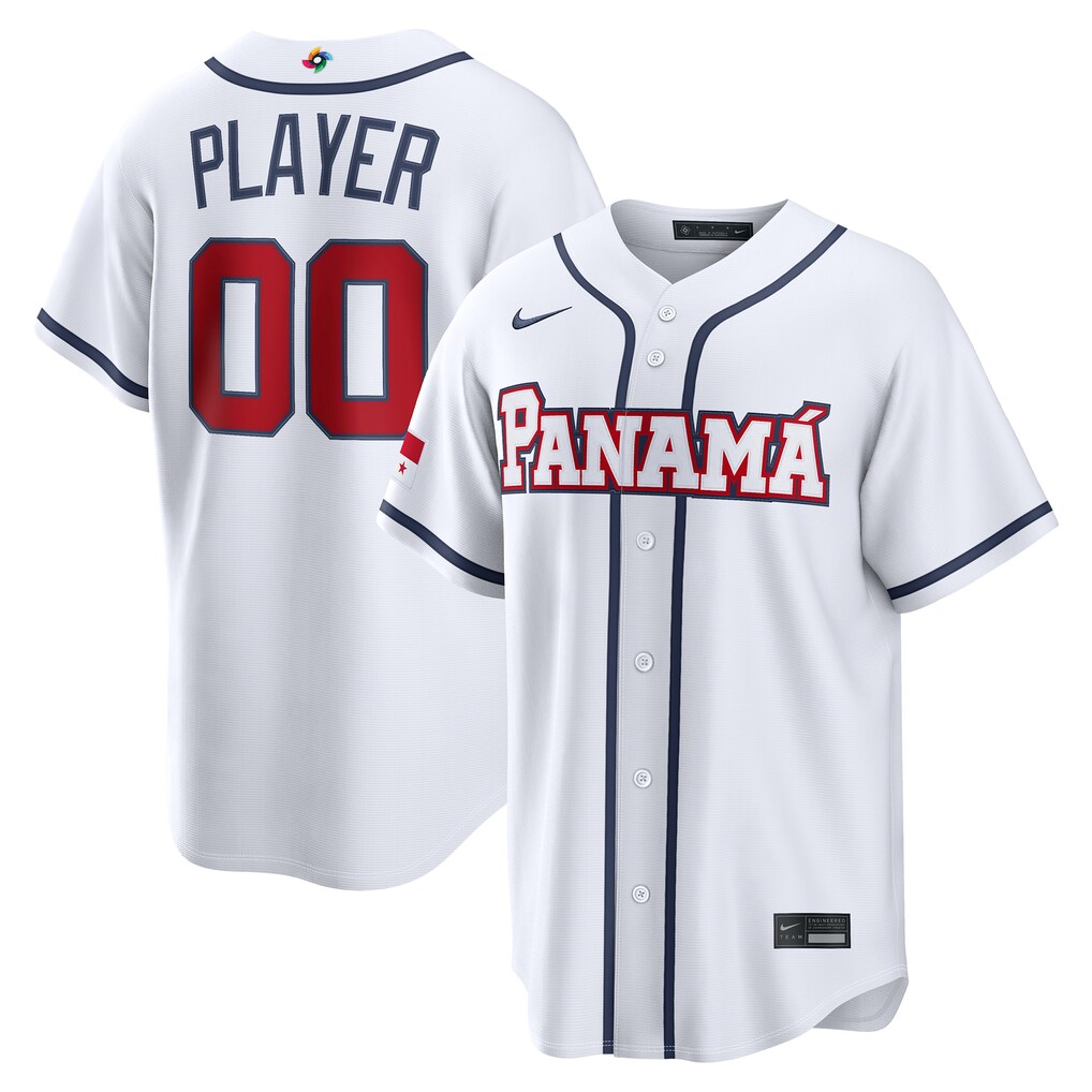 Men's Panama Baseball Nike White 2026 World Baseball Classic Home Pick-A-Player Jersey - U-jersey