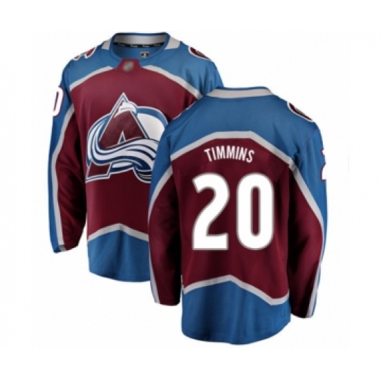 Men's Colorado Avalanche #20 Conor Timmins Authentic Maroon Home Fanatics Branded Breakaway Hockey Jersey - Ujersey