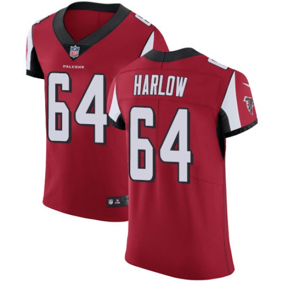 Men's Nike Atlanta Falcons #64 Sean Harlow Red Team Color Vapor Untouchable Elite Player NFL Jersey - Ujersey
