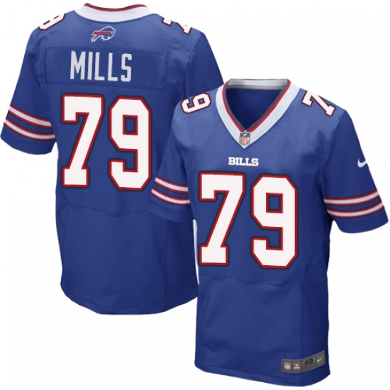 Men's Nike Buffalo Bills #79 Jordan Mills Elite Royal Blue Team Color NFL Jersey - Ujersey