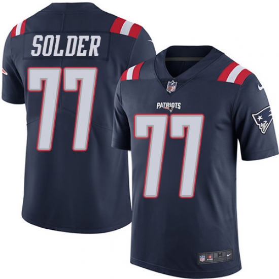 Youth Nike New England Patriots #77 Nate Solder Limited Navy Blue Rush Vapor Untouchable NFL Jersey - Ujersey