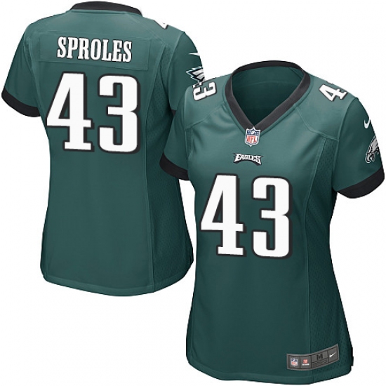 Women's Nike Philadelphia Eagles #43 Darren Sproles Game Midnight Green Team Color NFL Jersey - Ujersey