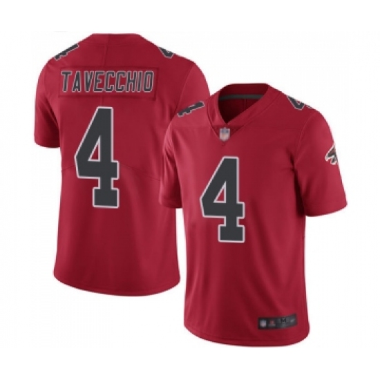 Men's Atlanta Falcons #4 Giorgio Tavecchio Limited Red Rush Vapor Untouchable Football Jersey - Ujersey