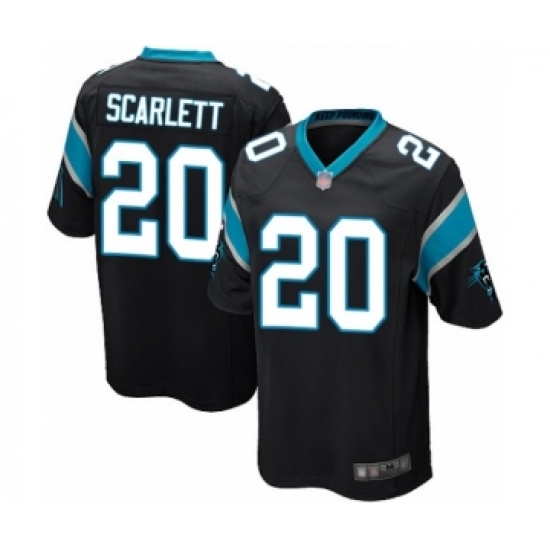 Men's Carolina Panthers #20 Jordan Scarlett Game Black Team Color Football Jersey - Ujersey