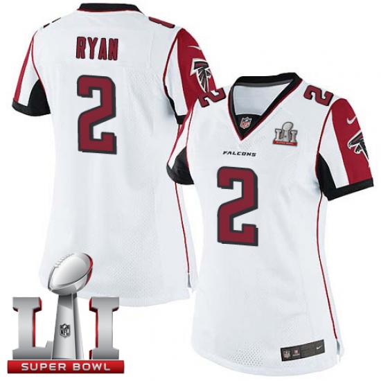 Women's Nike Atlanta Falcons #2 Matt Ryan White Super Bowl LI 51 Vapor Untouchable Limited Player NFL Jersey - Ujersey
