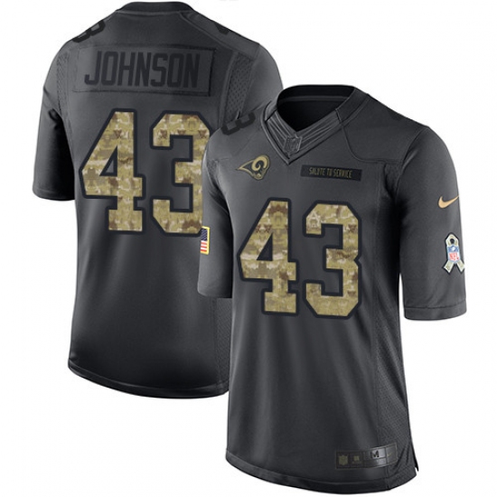 Men's Nike Los Angeles Rams #43 John Johnson Limited Black 2016 Salute to Service NFL Jersey - Ujersey