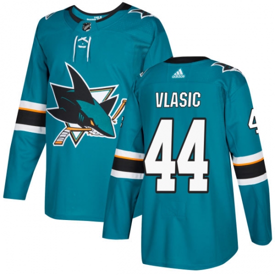Youth Adidas San Jose Sharks #44 Marc-Edouard Vlasic Authentic Teal Green Home NHL Jersey - Ujersey