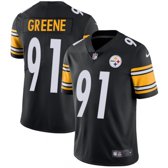 Men's Nike Pittsburgh Steelers #91 Kevin Greene Black Team Color Vapor Untouchable Limited Player NFL Jersey - Ujersey