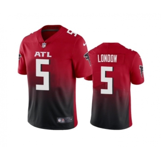 Men's Atlanta Falcons #5 Drake London Red Black Vapor Untouchable Limited Stitched Jersey
