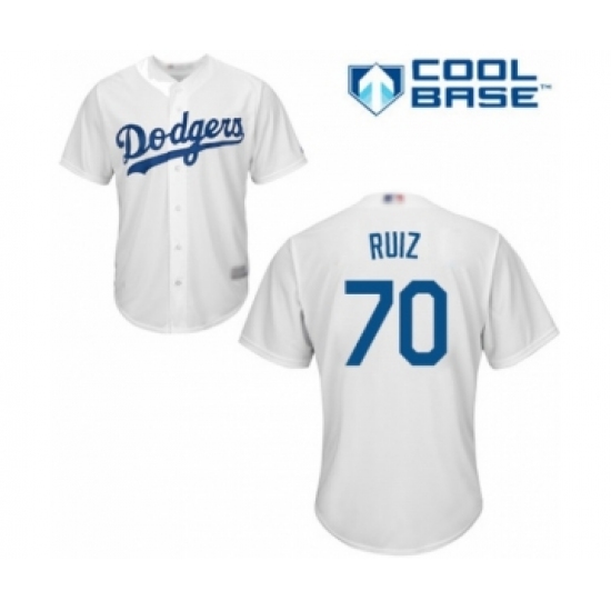 Youth Los Angeles Dodgers #70 Keibert Ruiz Authentic White Home Cool Base Baseball Player Jersey - Ujersey