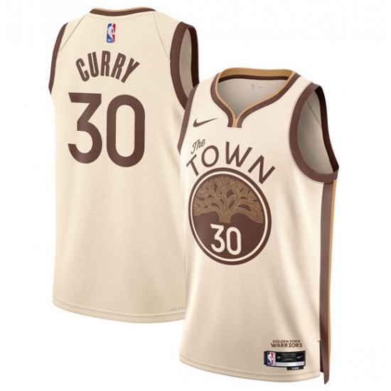 Men's Golden State Warriors #30 Stephen Curry Tan 2025-26 City Edition Stitched Basketball Jersey - Ujersey