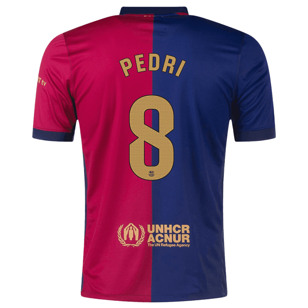 PEDRI #8 Barcelona Home Soccer Jersey 2024/25 - Spotify Logo Without Text - U-jersey