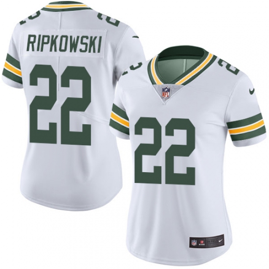 Women's Nike Green Bay Packers #22 Aaron Ripkowski Elite White NFL Jersey - Ujersey