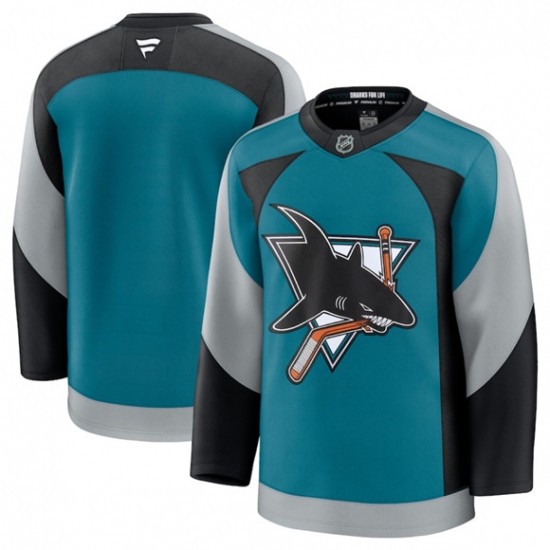 Men's San Jose Sharks Blank Teal 2025 Alternate Stitched Hockey Jersey - Ujersey