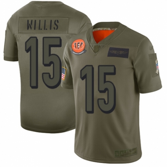 Men's Cincinnati Bengals #15 Damion Willis Limited Camo 2019 Salute to Service Football Jersey - Ujersey