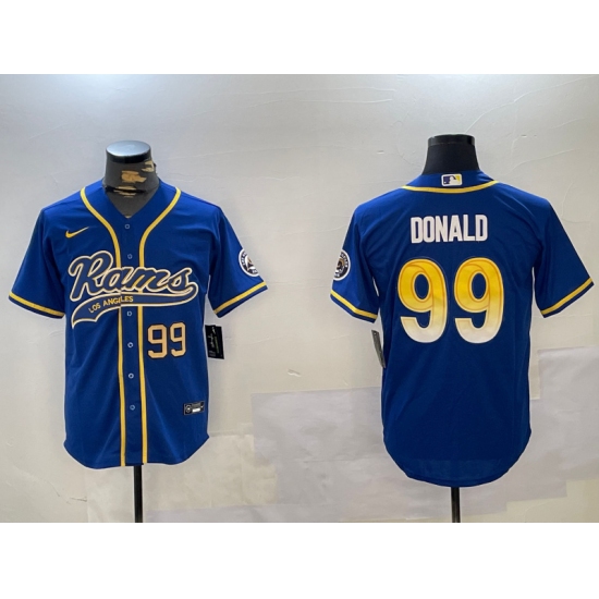 Men's Los Angeles Rams #99 Royal Cool Base Stitched Baseball Jersey - Ujersey