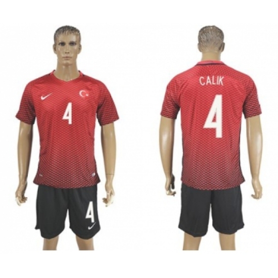Turkey #4 Calik Home Soccer Country Jersey