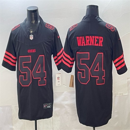 Men's San Francisco 49ers #54 Fred Warner Black F.U.S.E. 'Stranger Things Edition' Vapor Limited Stitched Football Jersey - Ujersey
