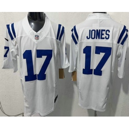 Men's Indianapolis Colts #17 Daniel Jones Limited White FUSE Vapor Jersey - Ujersey