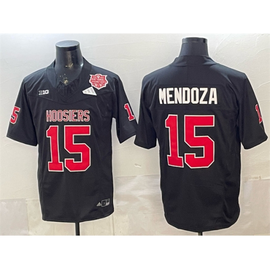 Men's Indiana Hoosiers #15 Fernando Mendoza Black F.U.S.E. 2025 National Champions Patch Stitched Football Jersey - Ujersey