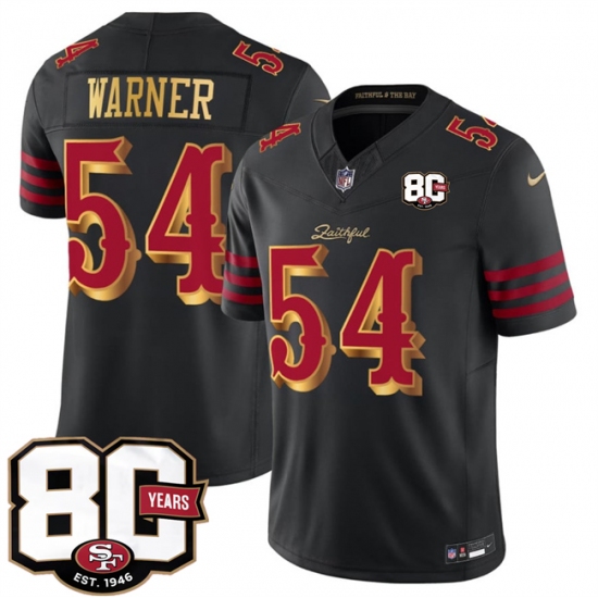Men's San Francisco 49ers #54 Fred Warner Black 80th Anniversary“Rivalries” 2026 F.U.S.E. Vapor Untouchable Limited Football Stitched Jersey - Ujersey