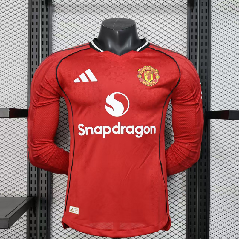 Manchester United Home Long Sleeve Jersey Shirt 2025/26 - U-jersey