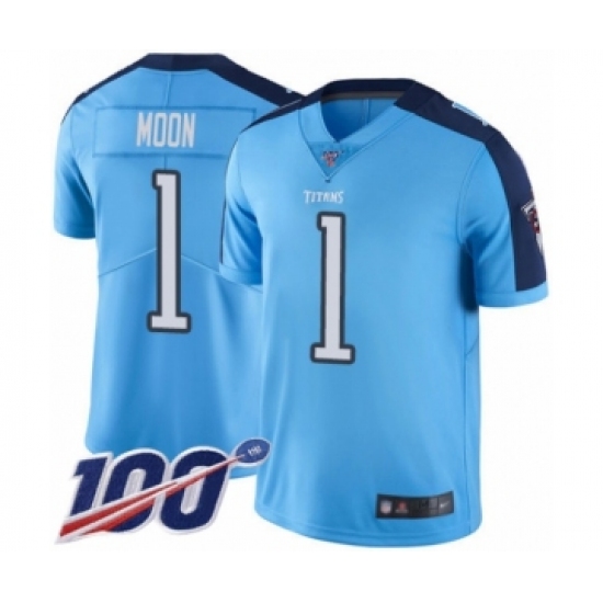 Youth Tennessee Titans #1 Warren Moon Limited Light Blue Rush Vapor Untouchable 100th Season Football Jersey - Ujersey