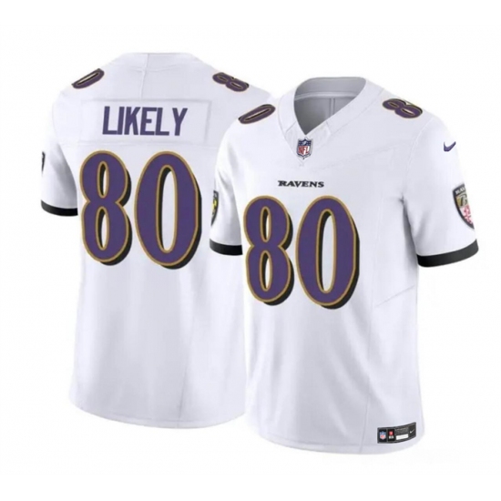 Men's Baltimore Ravens #80 Isaiah Likely White 2023 F.U.S.E. Vapor Limited Football Stitched Jersey - Ujersey