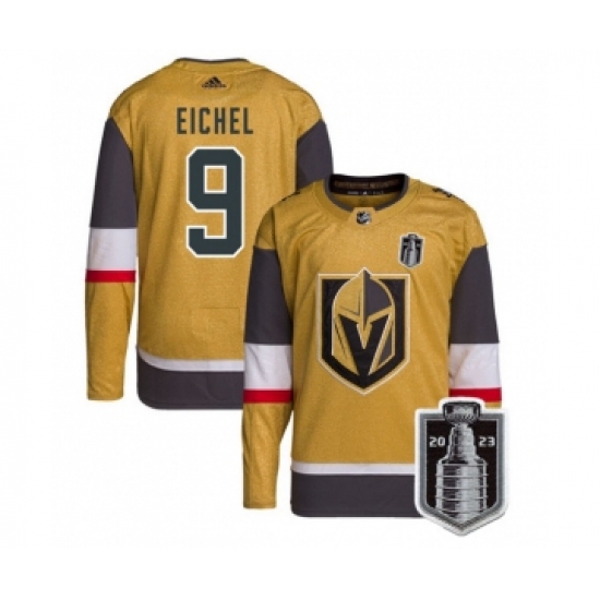 Men's Vegas Golden Knights #9 Jack Eichel Gold 2023 Stanley Cup Final Stitched Jersey - Ujersey