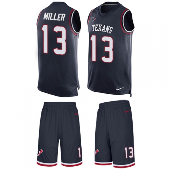 Men's Nike Houston Texans #13 Braxton Miller Limited Navy Blue Tank Top Suit NFL Jersey - Ujersey