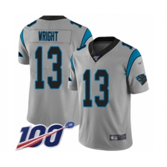 Men's Carolina Panthers #13 Jarius Wright Silver Inverted Legend Limited 100th Season Football Jersey - Ujersey
