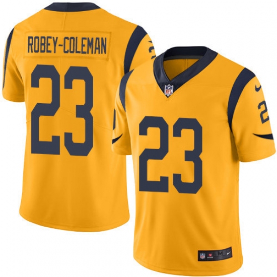 Youth Nike Los Angeles Rams #23 Nickell Robey-Coleman Limited Gold Rush Vapor Untouchable NFL Jersey - Ujersey