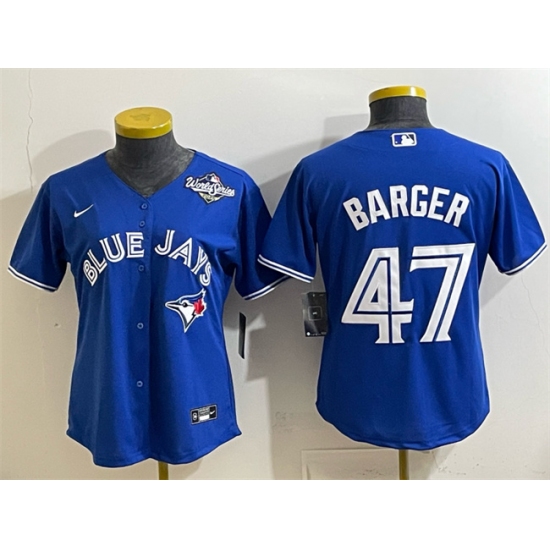 Women's Toronto Blue Jays #47 Addison Barger Royal 2025 World Series Cool Base Stitched Baseball Jersey(Run Small) - Ujersey