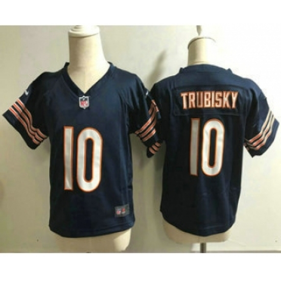 Toddler Chicago Bears #10 Mitchell Trubisky Navy Blue Team Color Stitched NFL Nike Game Jersey - Ujersey