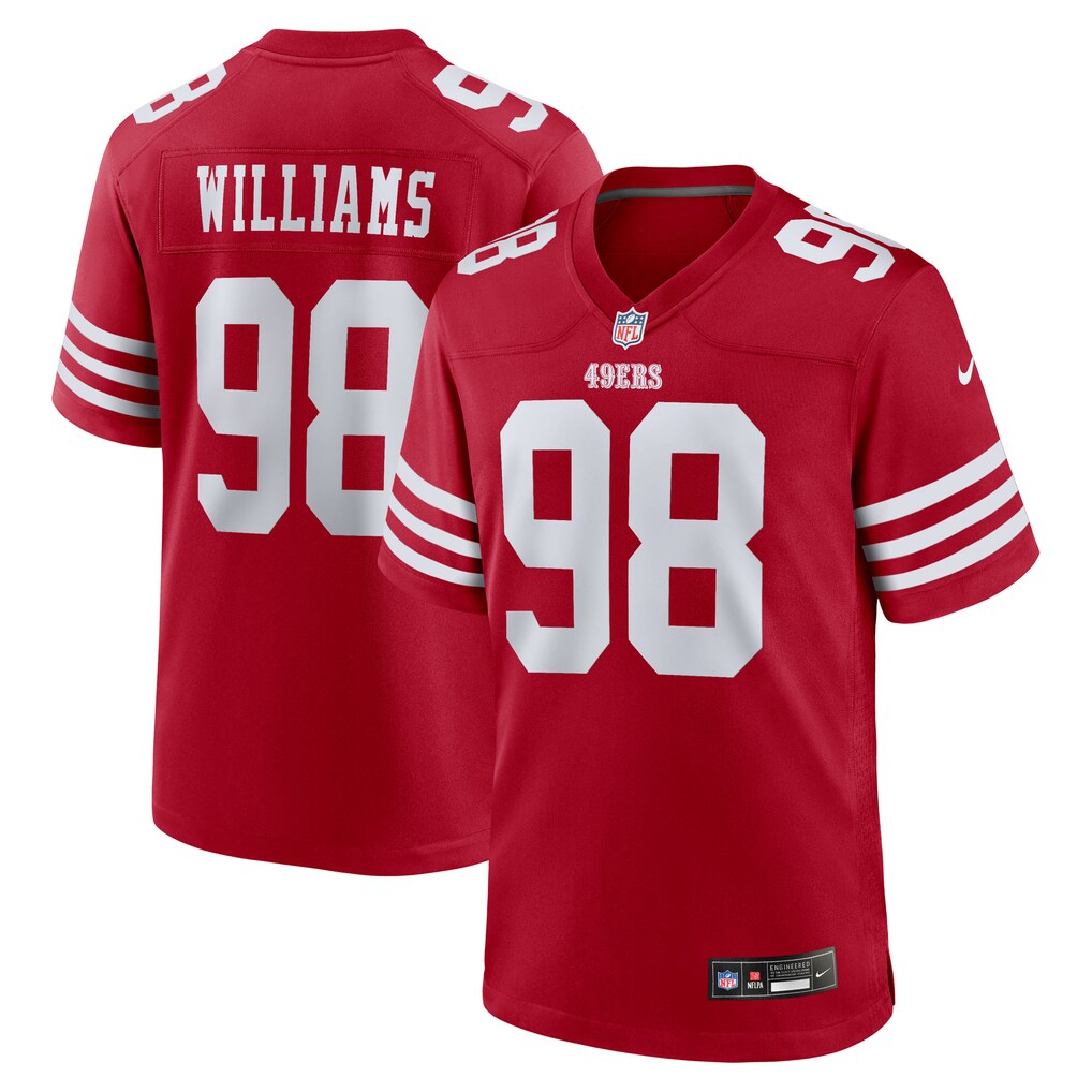 Men's San Francisco 49ers Mykel Williams Nike Scarlet Game Player Jersey - SUjersey01