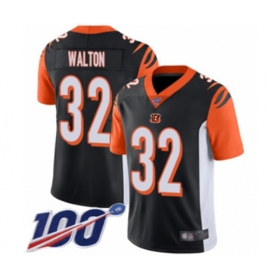 Men's Cincinnati Bengals #32 Mark Walton Black Team Color Vapor Untouchable Limited Player 100th Season Football Jersey - Ujersey