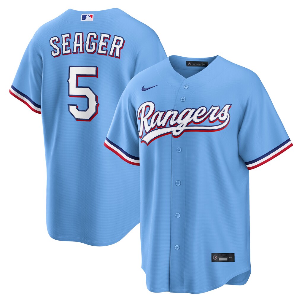 Men's Texas Rangers Corey Seager Nike Light Blue Alternate Replica Jersey - Ujersey