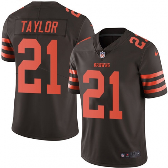 Youth Nike Cleveland Browns #21 Jamar Taylor Limited Brown Rush Vapor Untouchable NFL Jersey - Ujersey