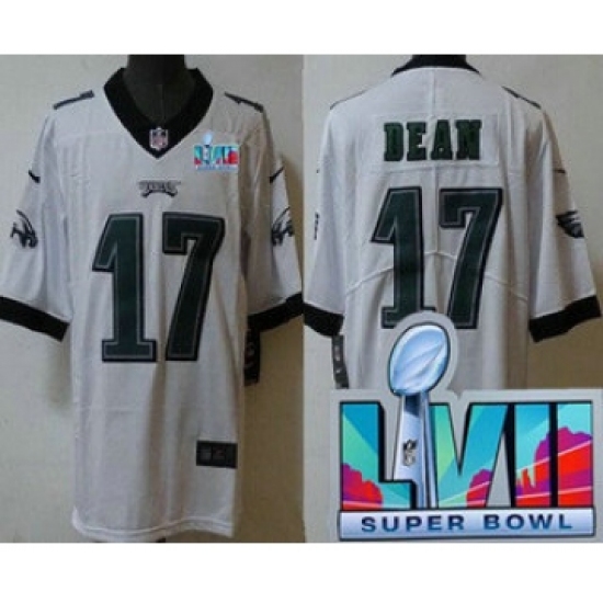 Men's Philadelphia Eagles #17 Nakobe Dean Limited White Super Bowl LVII Vapor Jersey - Ujersey