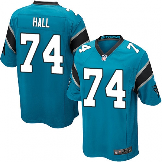 Men's Nike Carolina Panthers #74 Daeshon Hall Game Blue Alternate NFL Jersey - Ujersey