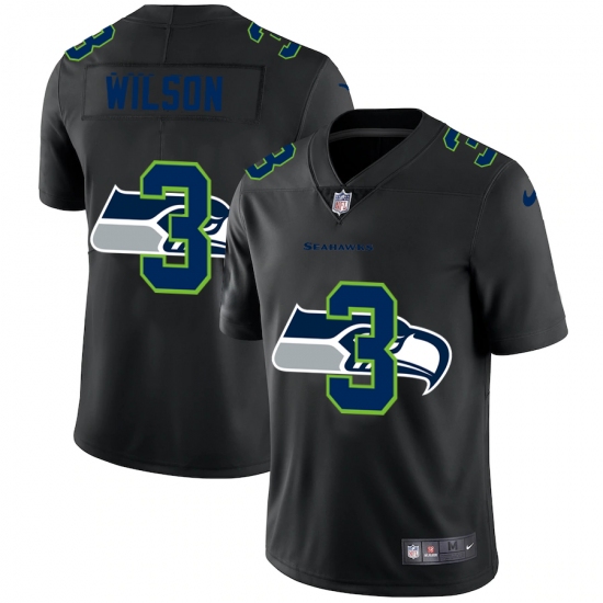 Men's Seattle Seahawks #3 Russell Wilson Black Nike Black Shadow Edition Limited Jersey - Ujersey