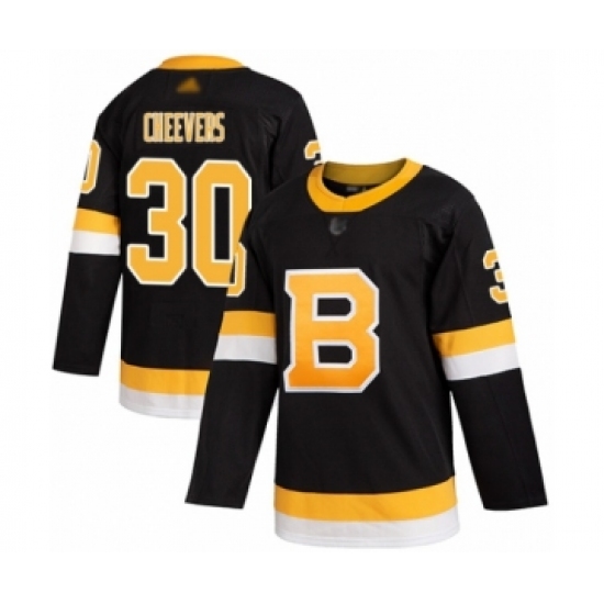 Men's Boston Bruins #30 Gerry Cheevers Authentic Black Alternate Hockey Jersey - Ujersey